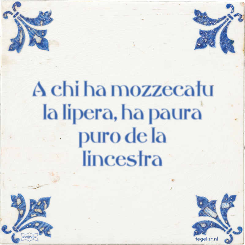 A chi ha mozzecatu la lipera, ha paura puro de la lincestra - Online tegeltjes bakken