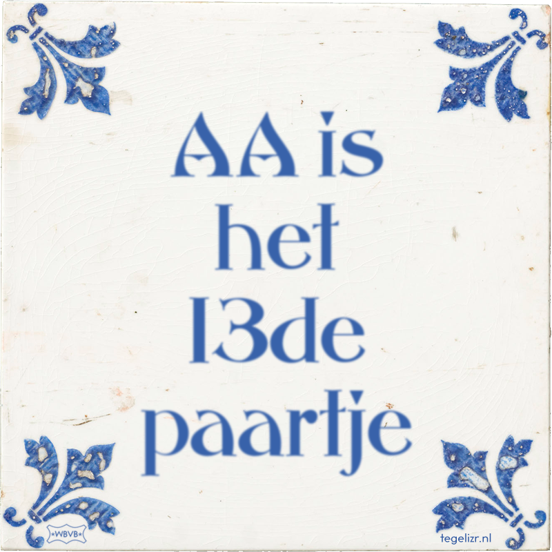 AA is het 13de paartje - Online tegeltjes bakken