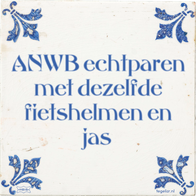 ANWB echtparen met dezelfde fietshelmen en jas - Online tegeltjes bakken