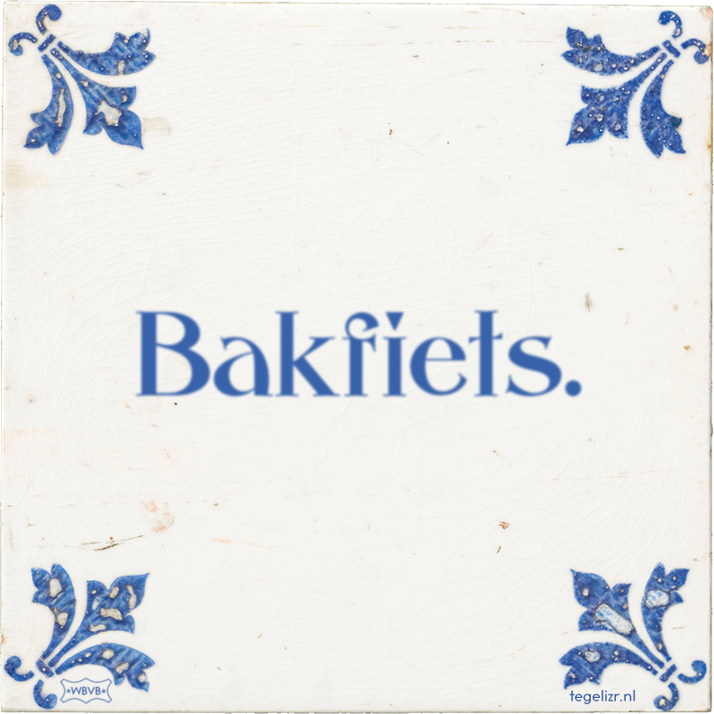 Bakfiets. - Online tegeltjes bakken