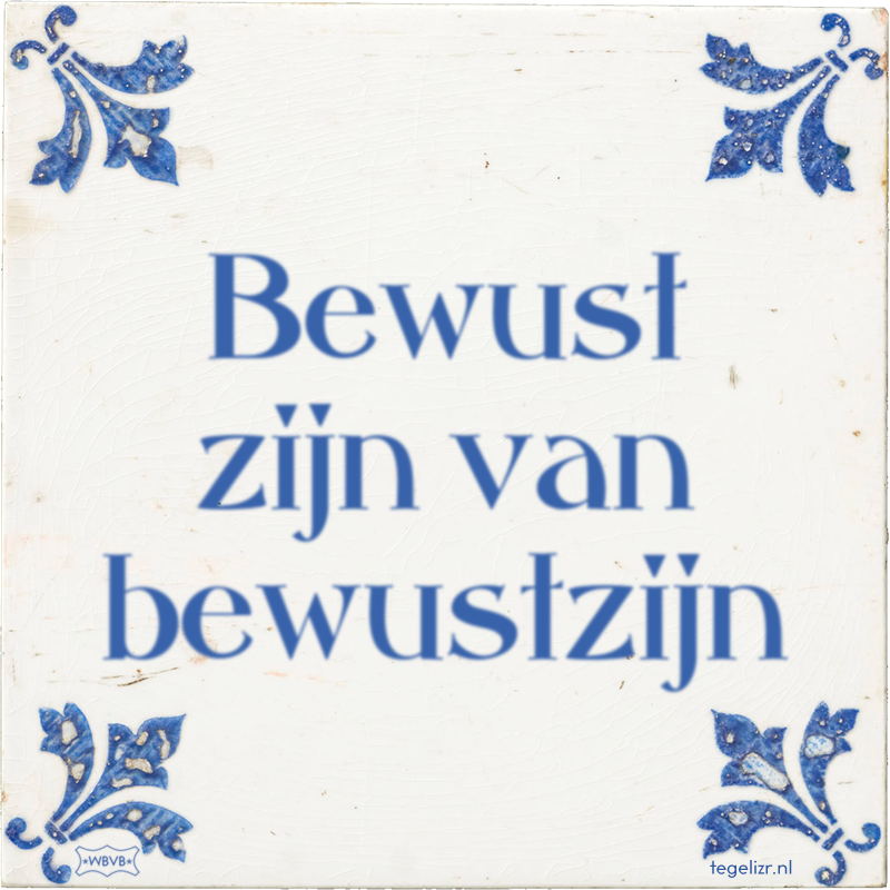 Bewust zijn van bewustzijn - Online tegeltjes bakken