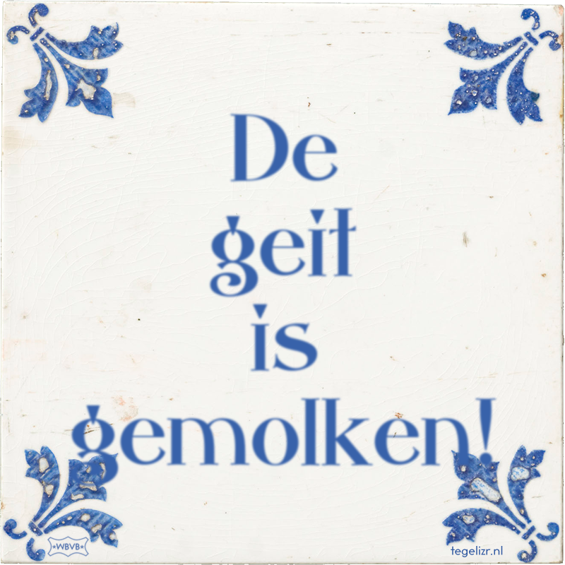 De geit is gemolken! - Online tegeltjes bakken