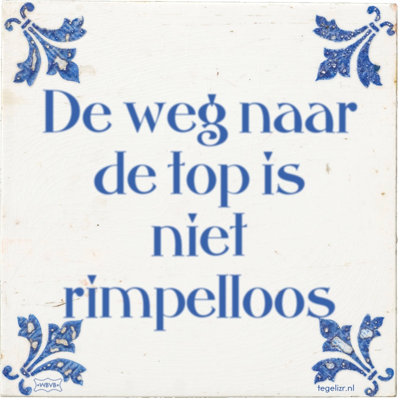 De weg naar de top is niet rimpelloos - Online tegeltjes bakken