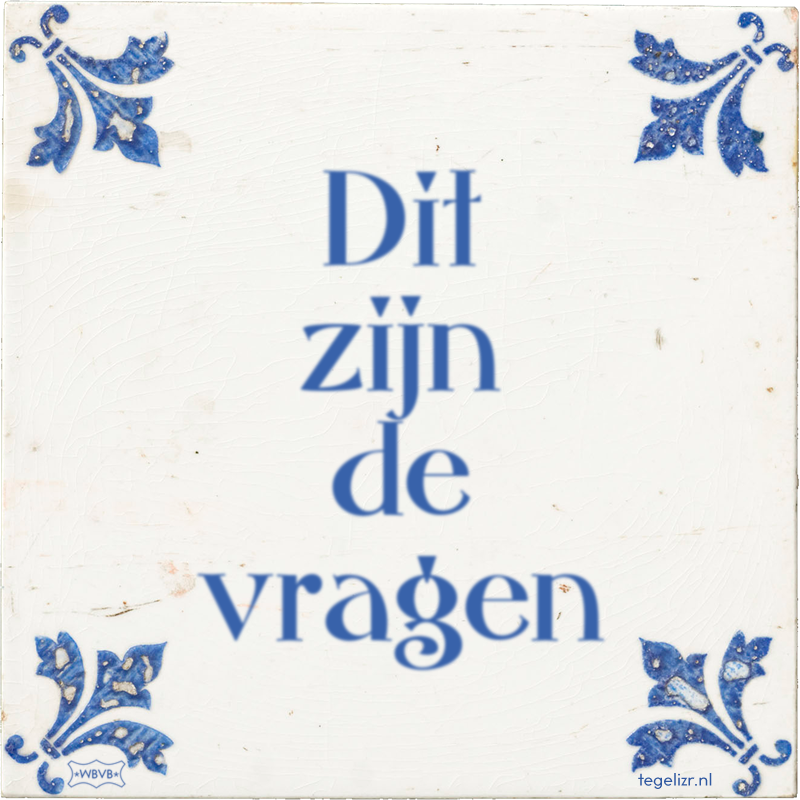Dit zijn de vragen - Online tegeltjes bakken