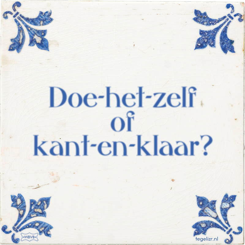 Doe-het-zelf of kant-en-klaar? - Online tegeltjes bakken