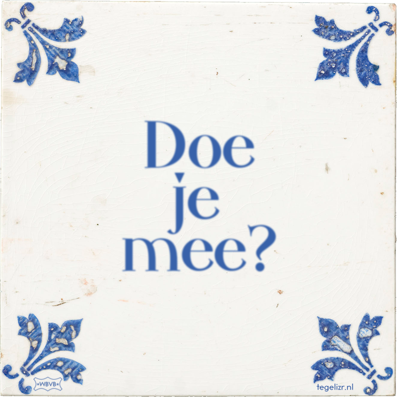 Doe je mee? - Online tegeltjes bakken