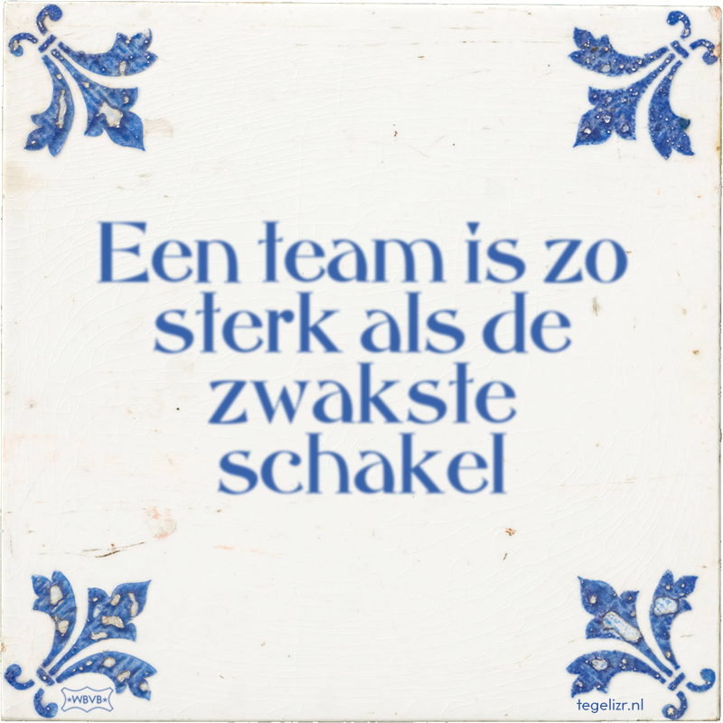 Een team is zo sterk als de zwakste schakel Online Een team is zo sterk als de zwakste schakel Online