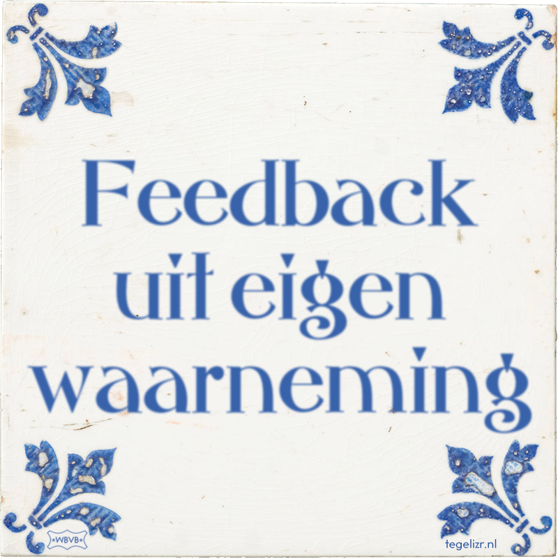 Feedback uit eigen waarneming - Online tegeltjes bakken