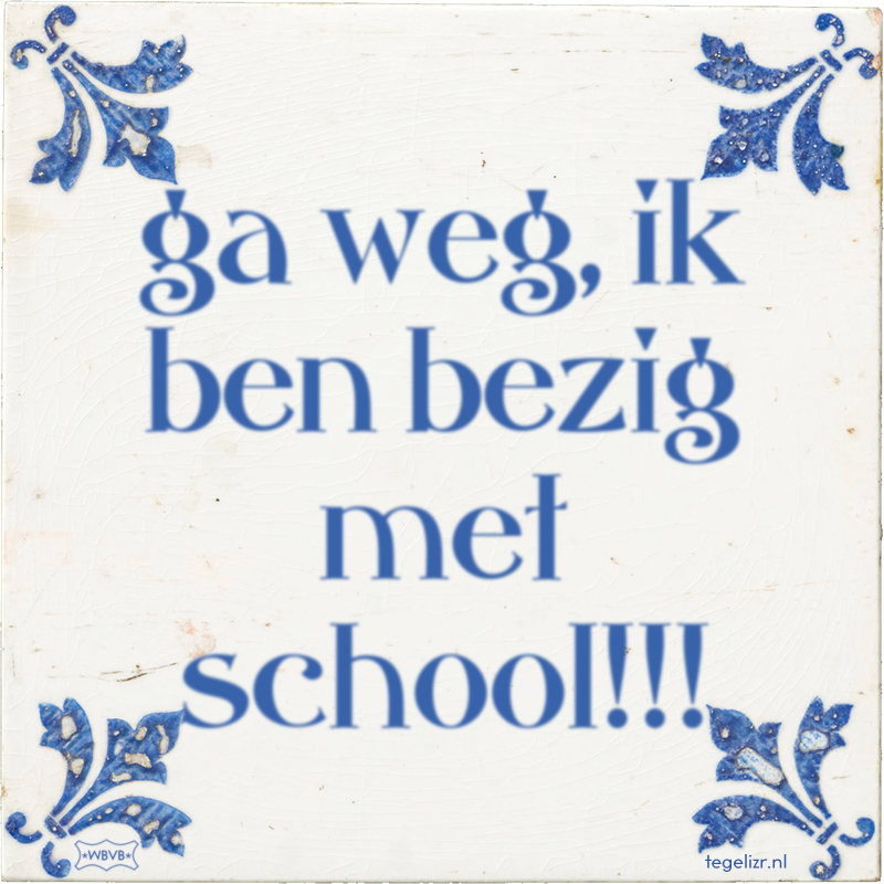 ga weg, ik ben bezig met school!!! - Online tegeltjes bakken