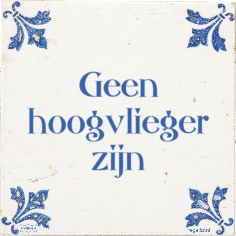 Geen hoogvlieger zijn - Online tegeltjes bakken