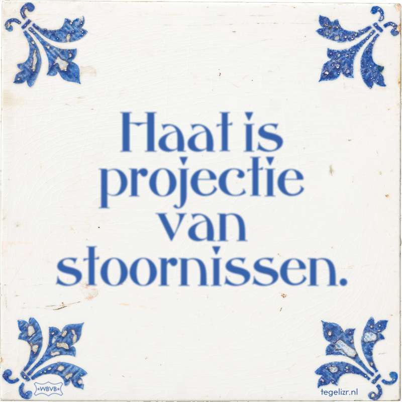 Haat is projectie van stoornissen. - Online tegeltjes bakken