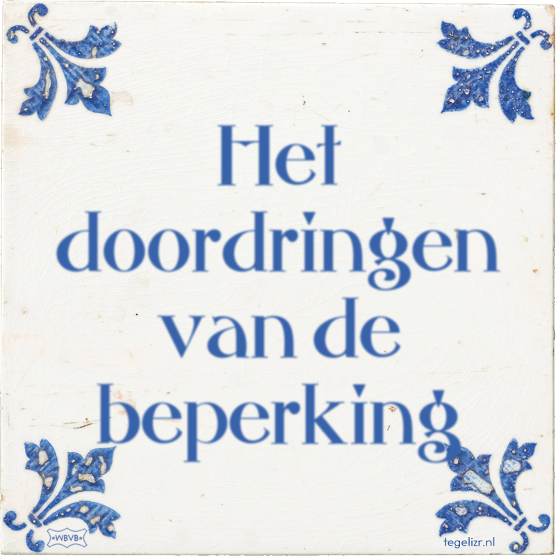 Het doordringen van de beperking - Online tegeltjes bakken