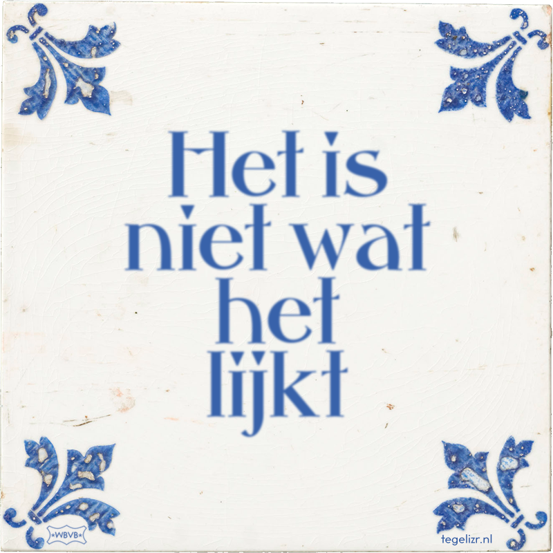 Het is niet wat het lijkt - Online tegeltjes bakken