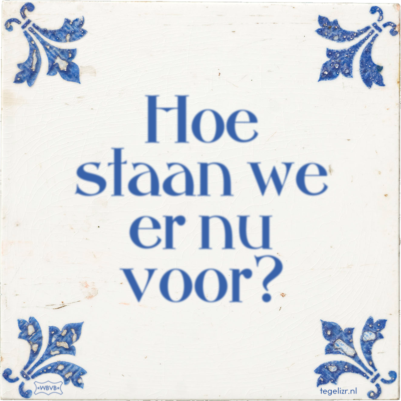 Hoe staan we er nu voor? - Online tegeltjes bakken