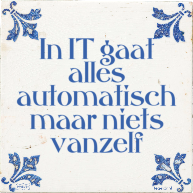 In IT gaat alles automatisch maar niets vanzelf - Online tegeltjes bakken