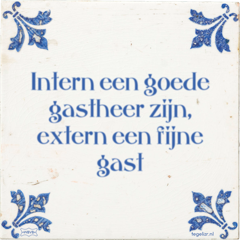 Intern een goede gastheer zijn, extern een fijne gast - Online tegeltjes bakken