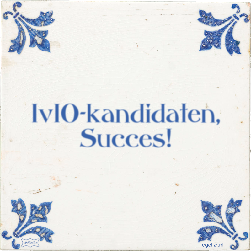 IvIO-kandidaten, Succes! - Online tegeltjes bakken