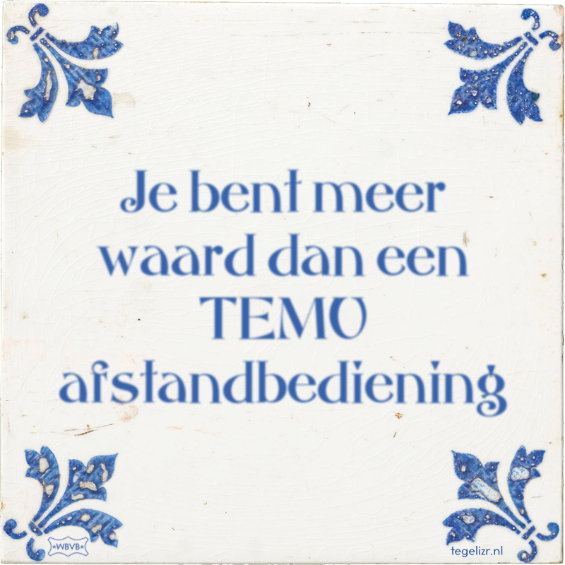 Je bent meer waard dan een TEMU afstandbediening - Online tegeltjes bakken