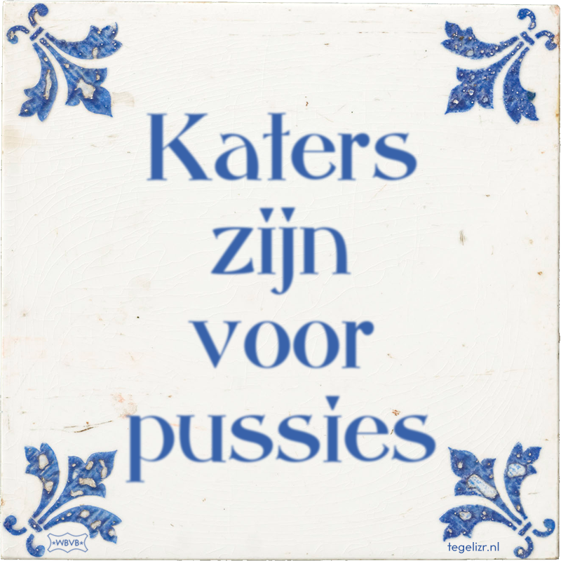 Katers zijn voor pussies - Online tegeltjes bakken