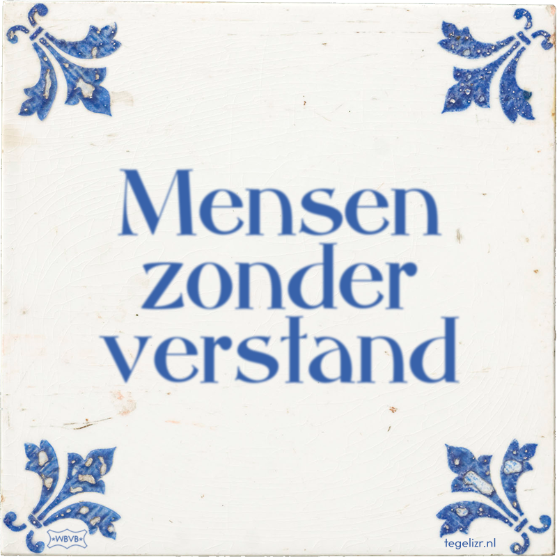 Mensen zonder verstand - Online tegeltjes bakken