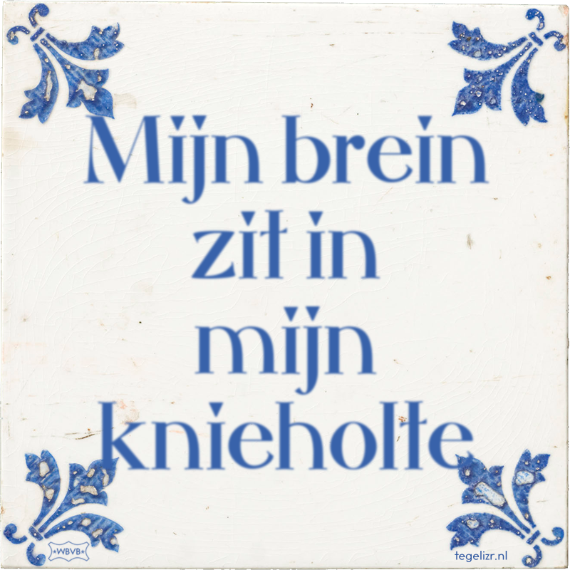 Mijn brein zit in mijn knieholte - Online tegeltjes bakken