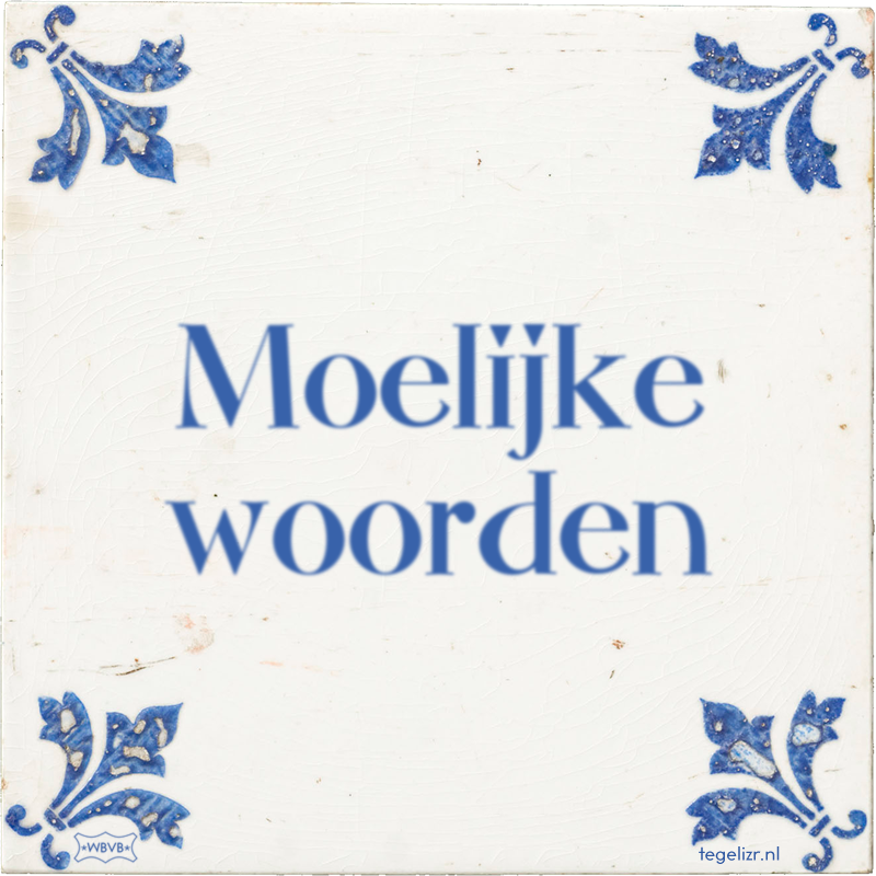 Moelijke woorden - Online tegeltjes bakken