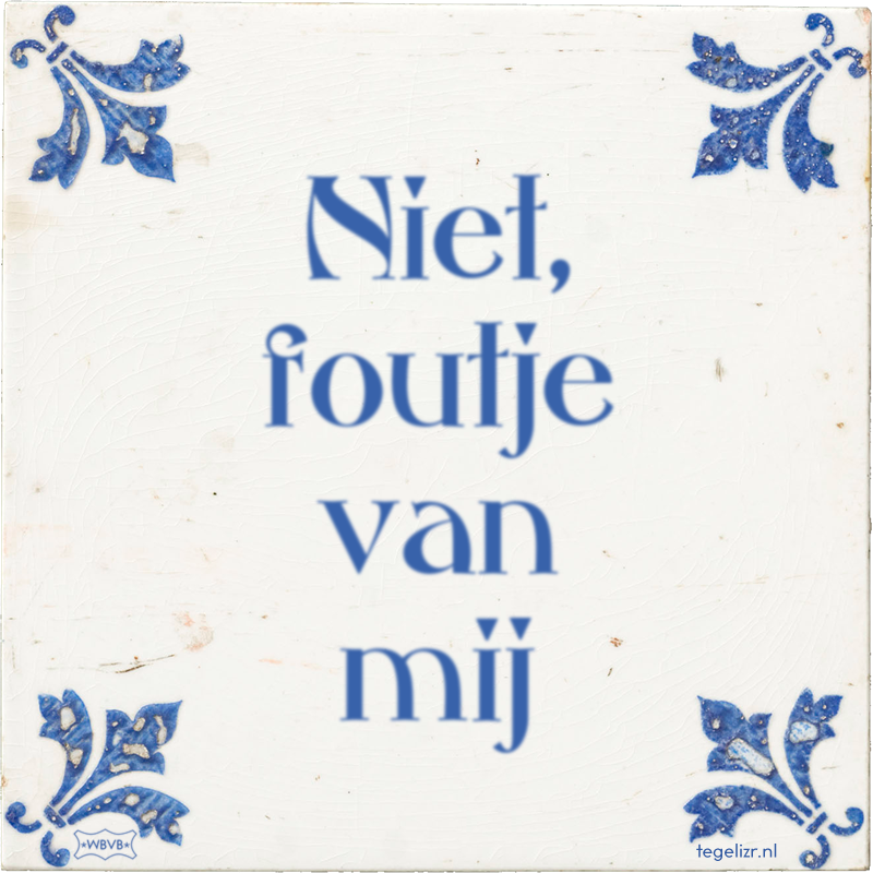 Niet, foutje van mij - Online tegeltjes bakken
