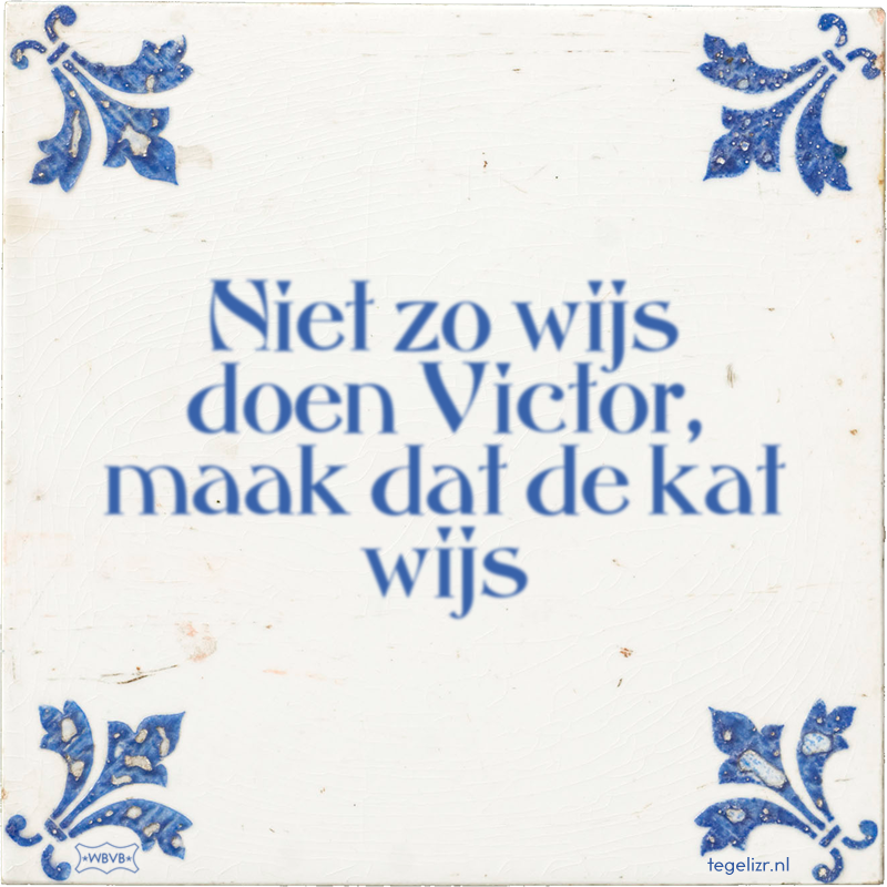 Niet zo wijs doen Victor, maak dat de kat wijs - Online tegeltjes bakken