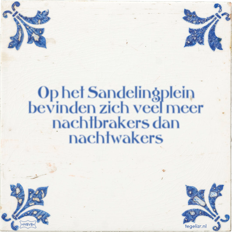 Op het Sandelingplein bevinden zich veel meer nachtbrakers dan nachtwakers - Online tegeltjes bakken