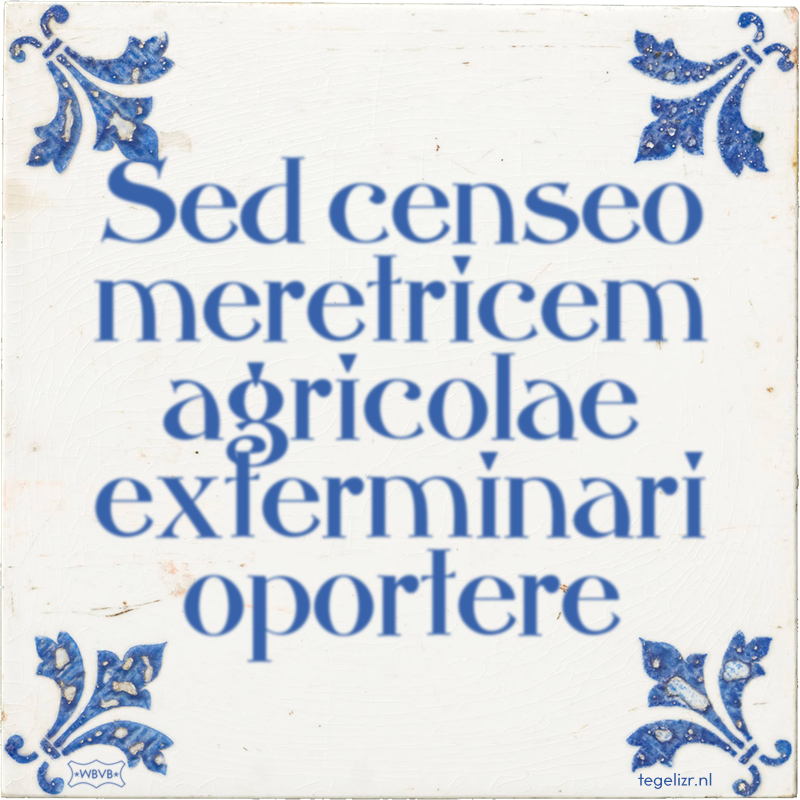 Sed censeo meretricem agricolae exterminari oportere - Online tegeltjes bakken