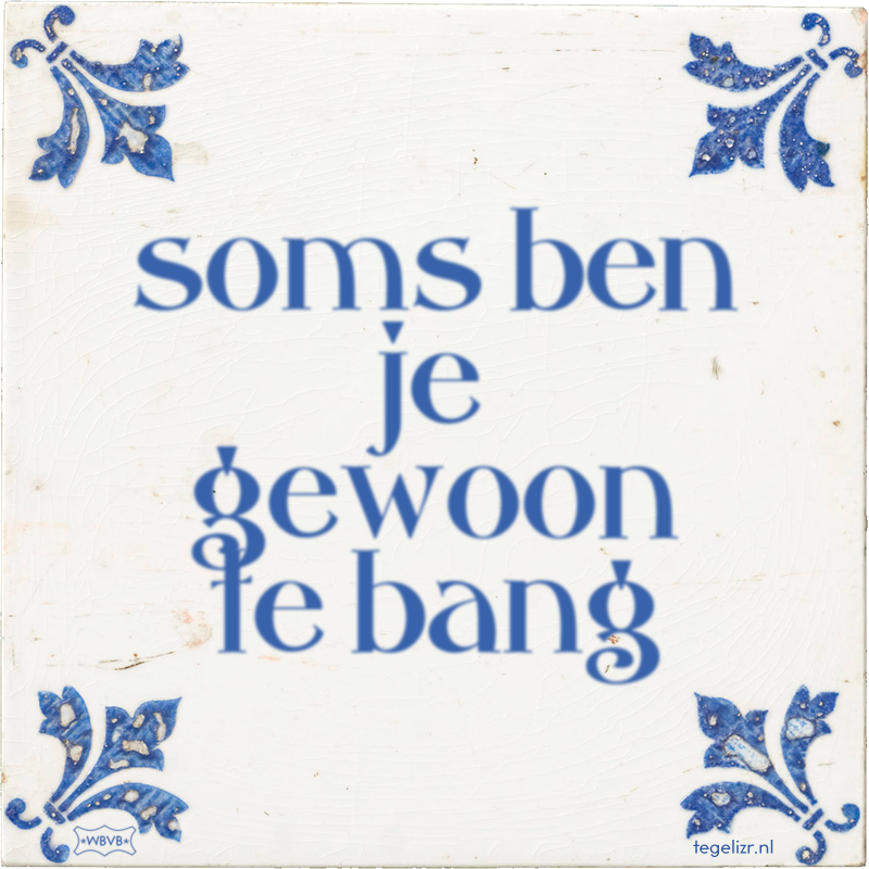 soms ben je gewoon te bang - Online tegeltjes bakken
