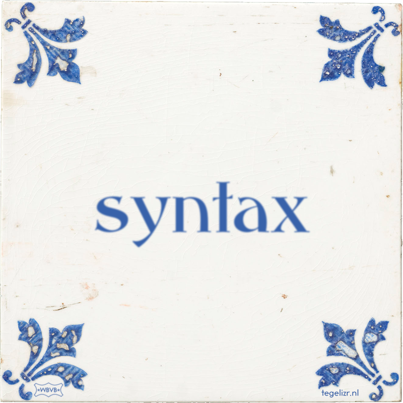 syntax - Online tegeltjes bakken