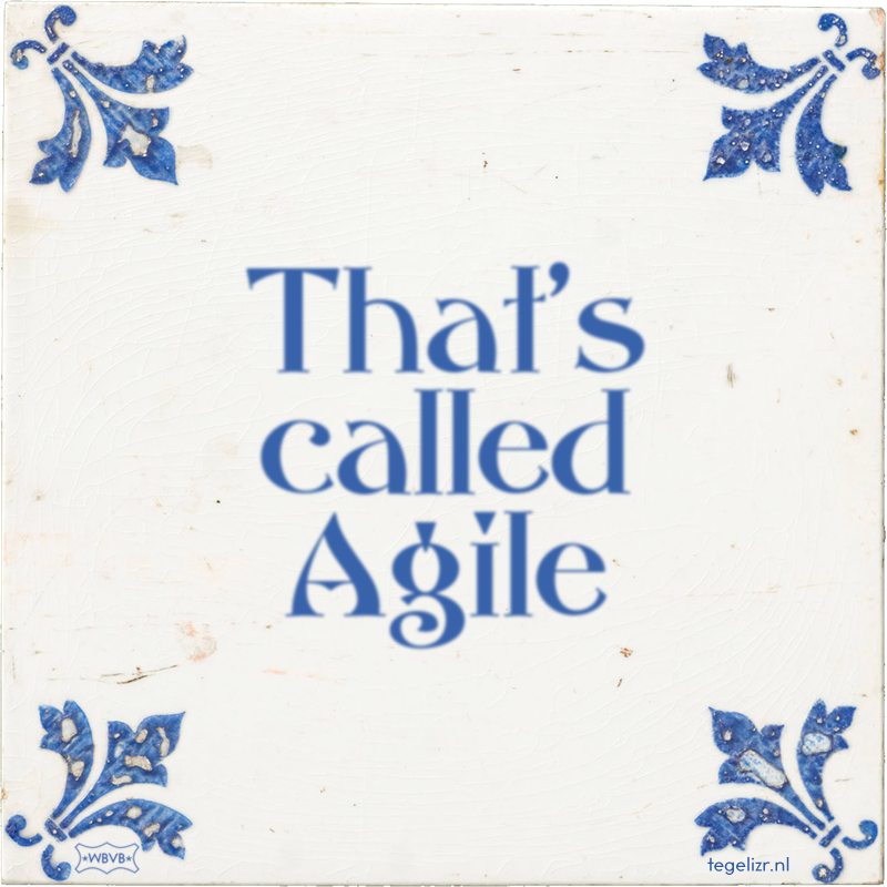 That's called Agile - Online tegeltjes bakken