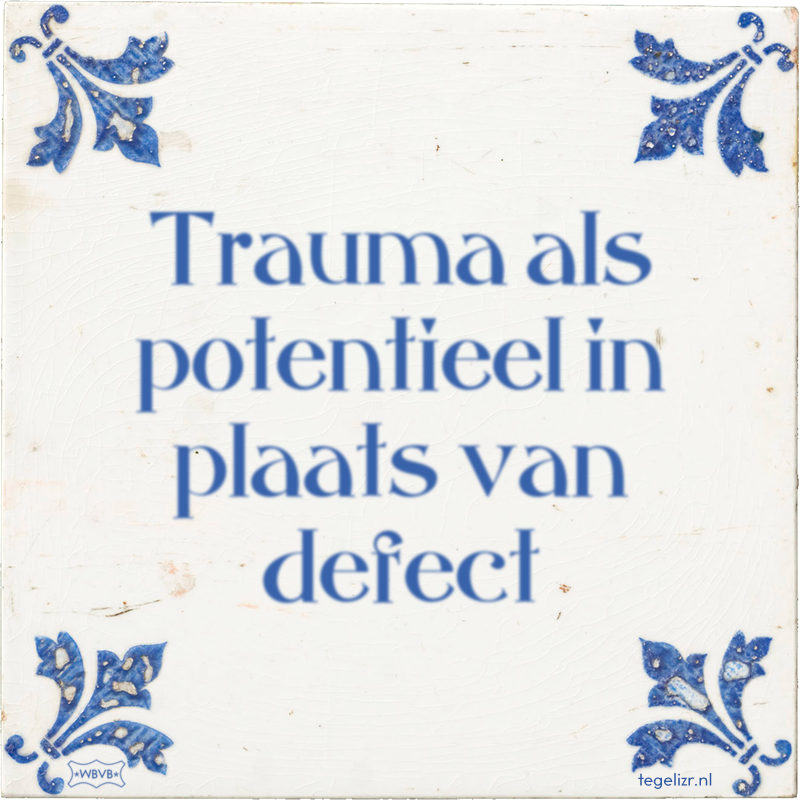 Trauma als potentieel in plaats van defect - Online tegeltjes bakken