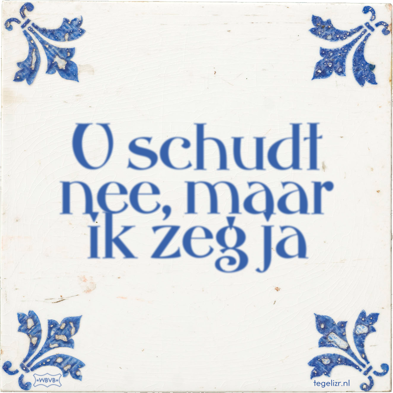U schudt nee, maar ik zeg ja - Online tegeltjes bakken