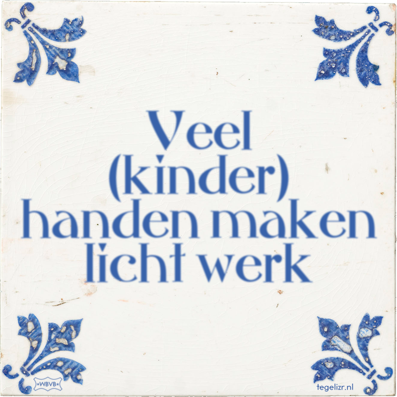 Veel (kinder) handen maken licht werk - Online tegeltjes bakken