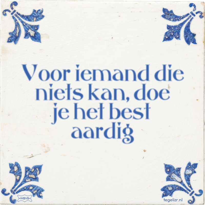 Voor iemand die niets kan, doe je het best aardig - Online tegeltjes bakken