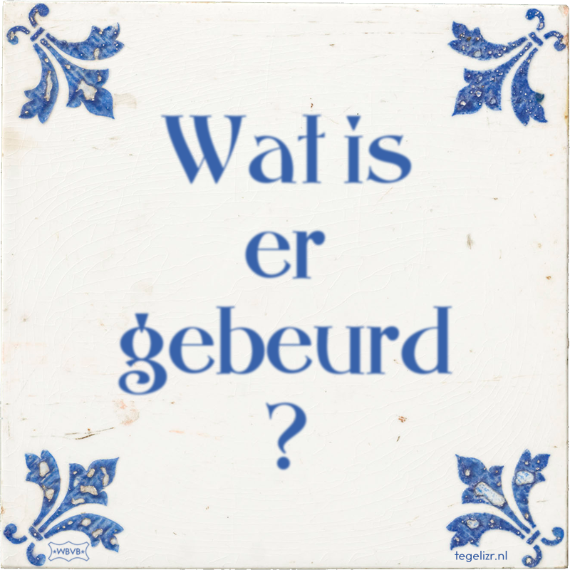 Wat is er gebeurd ? - Online tegeltjes bakken