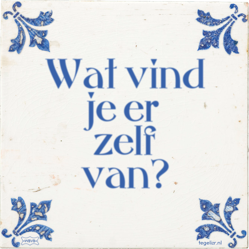 Wat vind je er zelf van? - Online tegeltjes bakken