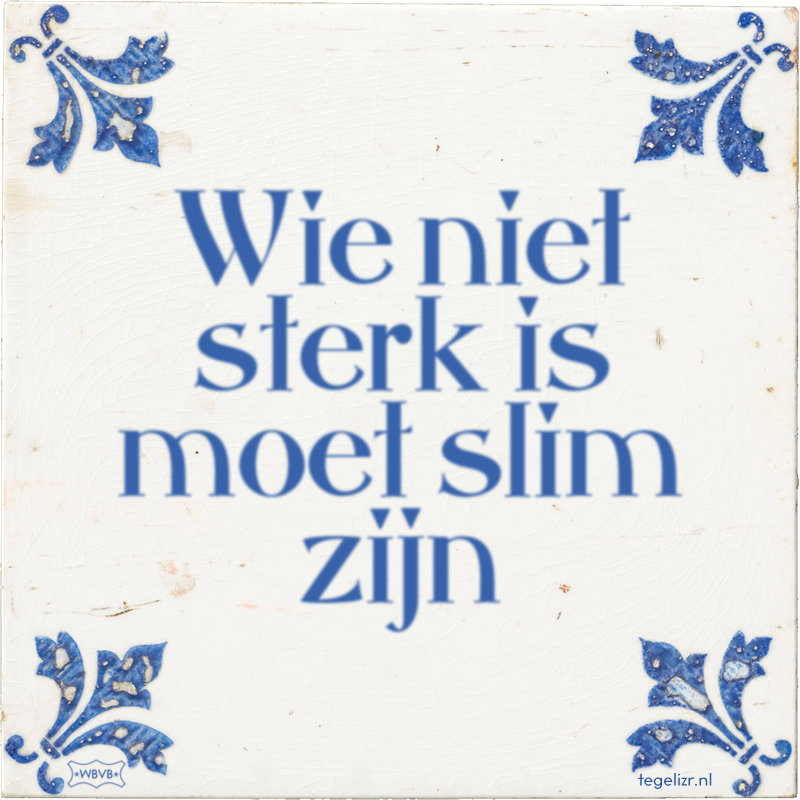 Wie niet sterk is moet slim zijn - Online tegeltjes bakken