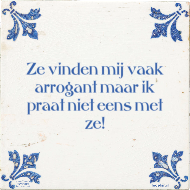 Ze vinden mij vaak arrogant maar ik praat niet eens met ze! - Online tegeltjes bakken