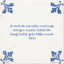 Je mot nie zau zèke want asje erreges waunt, vlakbè De haag, heit je gein Mijke maah Meh - 1 keer bekeken