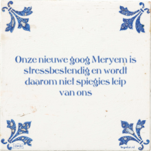 Onze nieuwe goog Meryem is stressbestendig en wordt daarom niet spiegies leip van ons - 2 keer bekeken