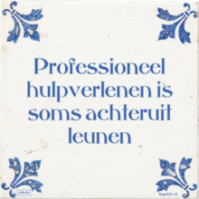 Professioneel hulpverlenen is soms achteruit leunen - 29 keer bekeken