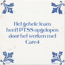 Het gehele team heeft PTSS opgelopen door het werken met Care4 - 27 keer bekeken