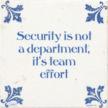 Security is not a department, it's team effort - 11 keer bekeken
