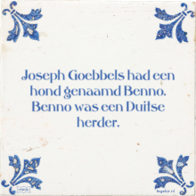 Joseph Goebbels had een hond genaamd Benno. Benno was een Duitse herder. - 1 keer bekeken