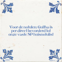 Voor de notulen: Guitha is per direct bevorderd tot onze vaste SP huisnotulist - 8 keer bekeken