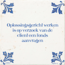 Oplossingsgericht werken is op verzoek van de client een fonds aanvragen - 1 keer bekeken