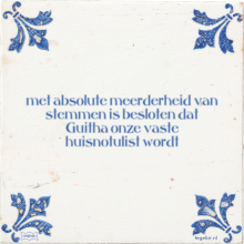 met absolute meerderheid van stemmen is besloten dat Guitha onze vaste huisnotulist wordt - 13 keer bekeken
